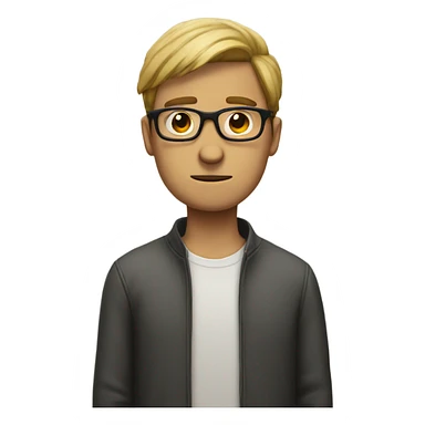 Guy with glasses looking lonely  sticker