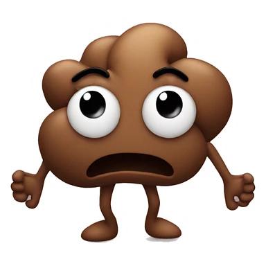 Poop with arms and legs sticker