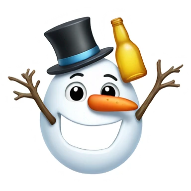 Drunken snowman sticker
