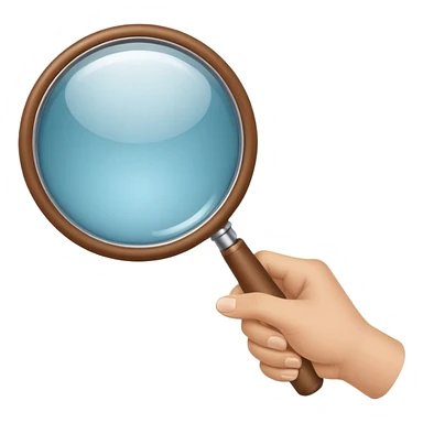 a hand and a magnifying glass sticker