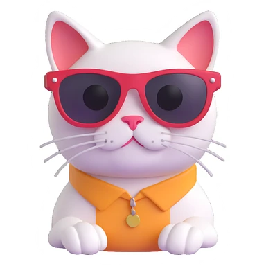 A cat wearing sunglasses sticker