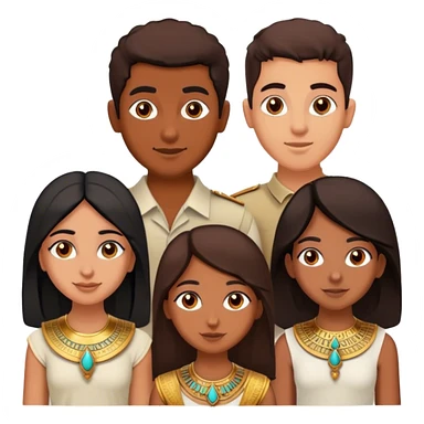 5 best friends, 1 Egyptian man, 1 indian girl 1 persian girl 1 moroccan boy 1 black boy sticker