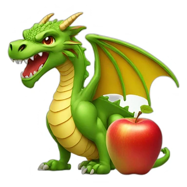 Apple with dragon sticker