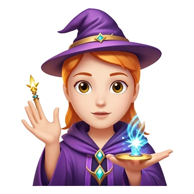 character casting a magic spell with sparkles and magic effects sticker
