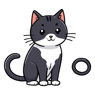 a black cat with white spots sticker