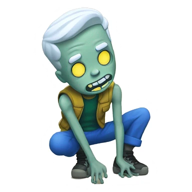 Ghoul vault boy on the ground sticker