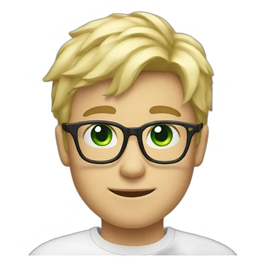Blondie Boy with glasses and green eyes wink sticker