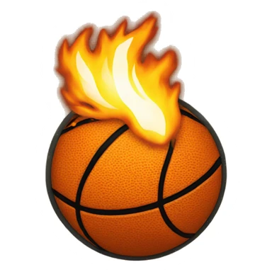 Basketball on fire sticker