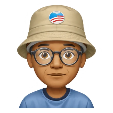obama wearing glasses and bucket hat sticker