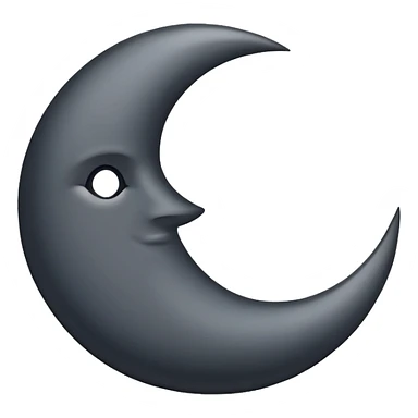 A new moon, mostly dark with just a thin glowing outline sticker