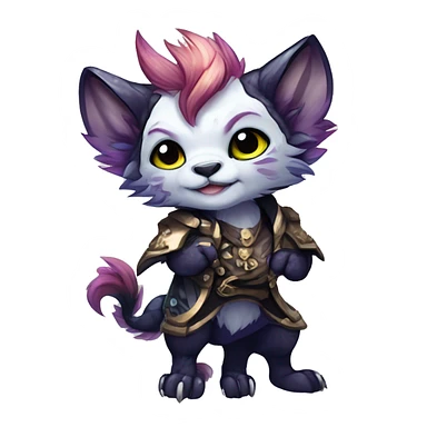 Cool cute Kawaii edgy fantasy shiny chibi animal creature fursona Fionbri vernid by griffsnuff & LiLaiRa & Falvie full bodyal sticker