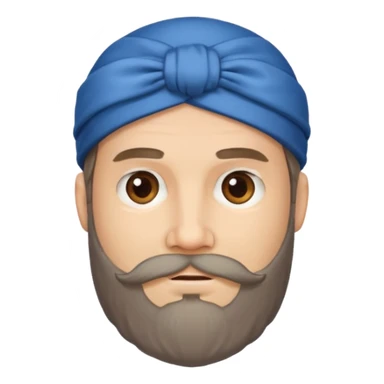 adult man with head bow with beard   sticker