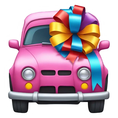 Car with ribbon sticker