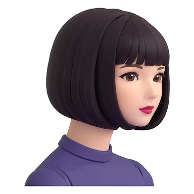 short bob haircut wig sticker