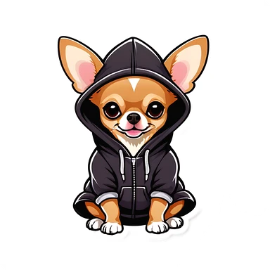 Chihuahua with hoodie  sticker