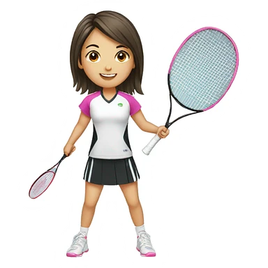 Girl badminton sticker