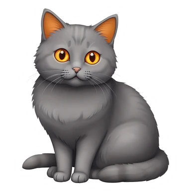 Grey shorthair cat with orange eyes sticker