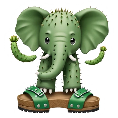 Cactus elephant in Birkenstocks  sticker