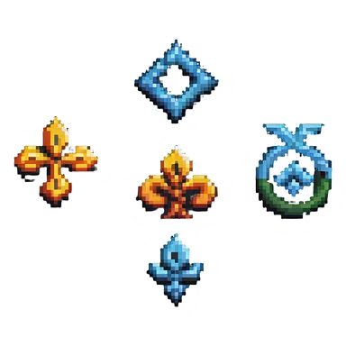 four elements symbols sticker