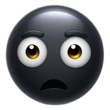 3d sphere with a cartoon obsidian texture with big thoughtful eyes sticker