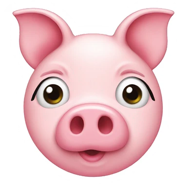 A pink heart that has a nose a pig sticker