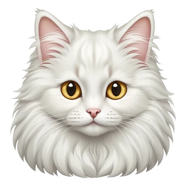 White Norwegian forest cat with long fluffy fur, bushy tail, large tufted ears and bright eyes sticker