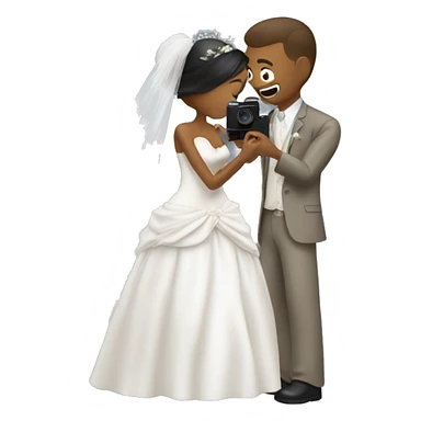 bride taking picture of goom sticker