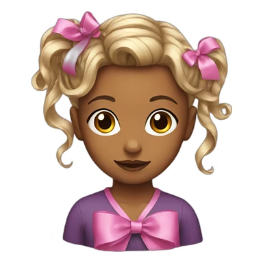 girl with ribbons in hair sticker
