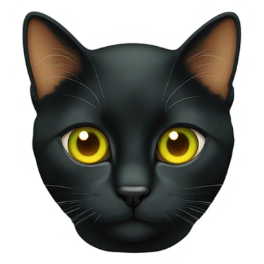 Black orange cat with yellow eyes and Green pupils sticker