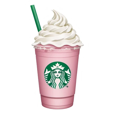 pink drink from star bucks that has the logo whip cream sticker