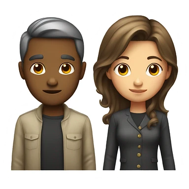 A boy and girl with a judgy face  sticker