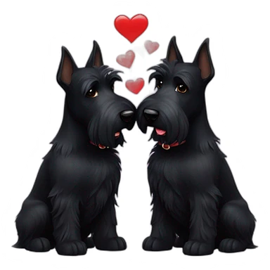Two black Scottish terrier kissing sticker