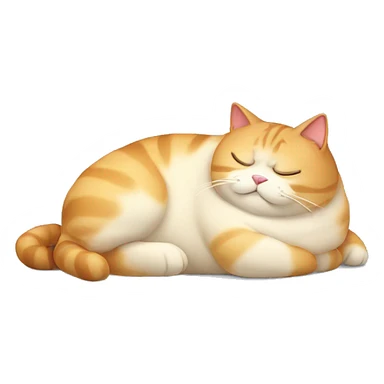 fat cat sleeping sticker