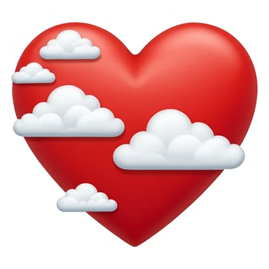 corazón con nubes sticker