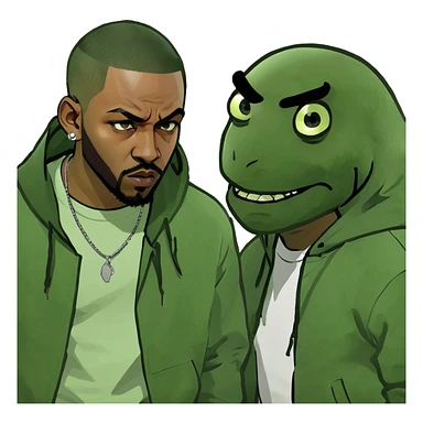 Drake and Kendrick Lamar fighting sticker