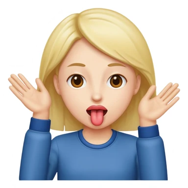 tongue out with hands to the side sticker