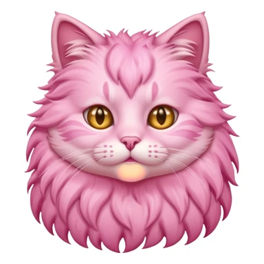 Fluffy pink cat sticker