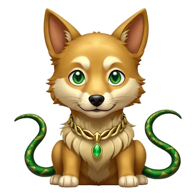 loki god of mischief as a dog. he as snakes.  dynamic pose sticker