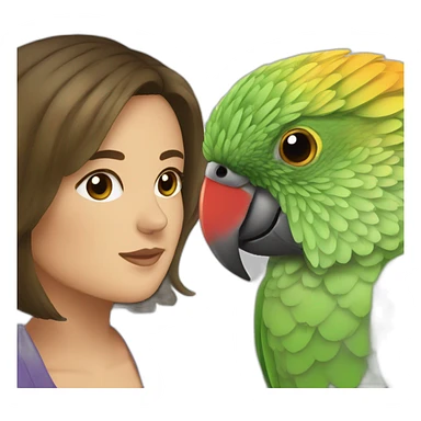 Green cheek conure with a woman sticker