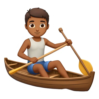 brown Boy rowing boat sticker