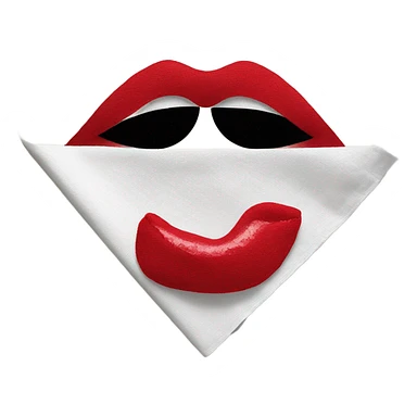 Kiss on a napkin with a red lipstick sticker