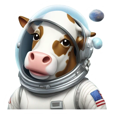 Cow in space sticker