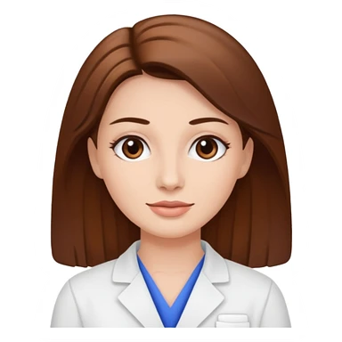 Esthetician with white skin and brown hair  sticker