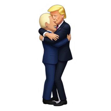 Trump hugging Biden sticker