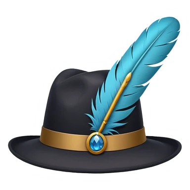 classic hat with a feather sticker