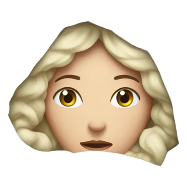 white woman face with ice and cold around it, snuggled in blanket sticker