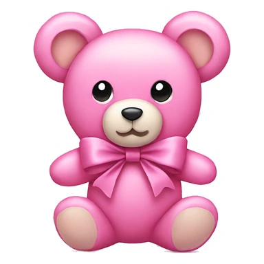 Pink teddy bear with a bow sticker