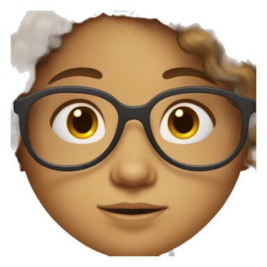 Girl with glasses and brown shaggy hair sticker