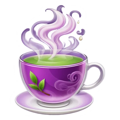Berry green tea in a steaming cup sticker