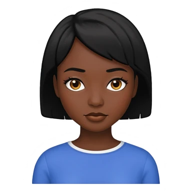 short hair queen black hair sticker